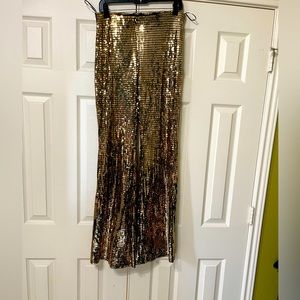 Sexy Gold Disco Wide Legged Pants